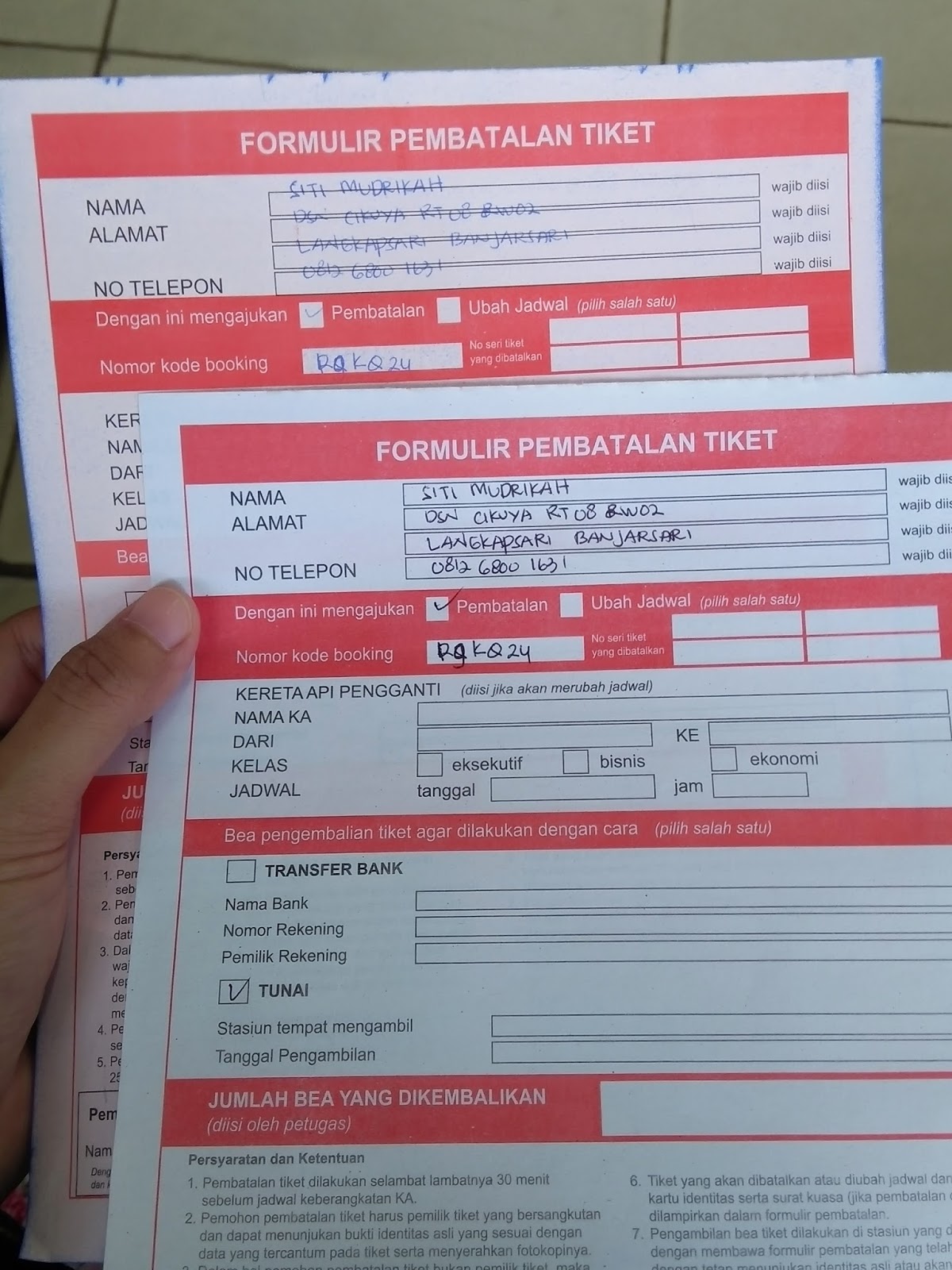 Contoh Surat Kuasa Pembatalan Tiket Kereta Api Doc