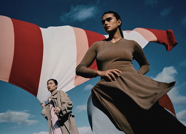 'New Horizons' in British Vogue & Vogue US February 2024 by Jack Davison, Models: Angelina Kendall, Awar Odhiang, Chu Wong, Jill Kortleve