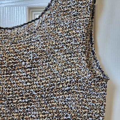 cheetah print shirred tank top