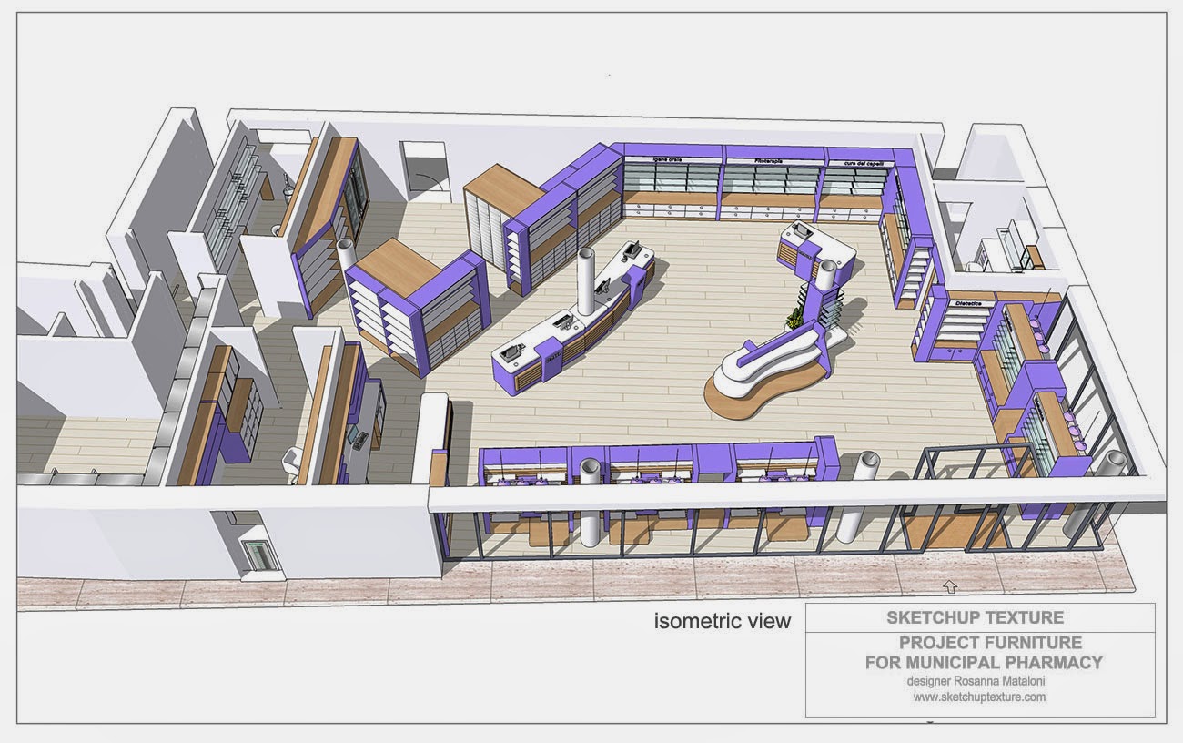 HOW TO DESIGN A MODERN PHARMACY 3D SKETCHUP MODEL