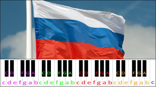 Russia's National Anthem (Intermediate Version) Piano / Keyboard Easy Letter Notes for Beginners