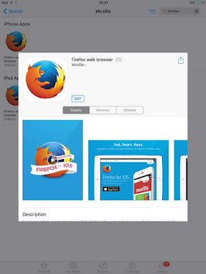 Firefox untuk iPad. iPhone, iOS sudah direlease.