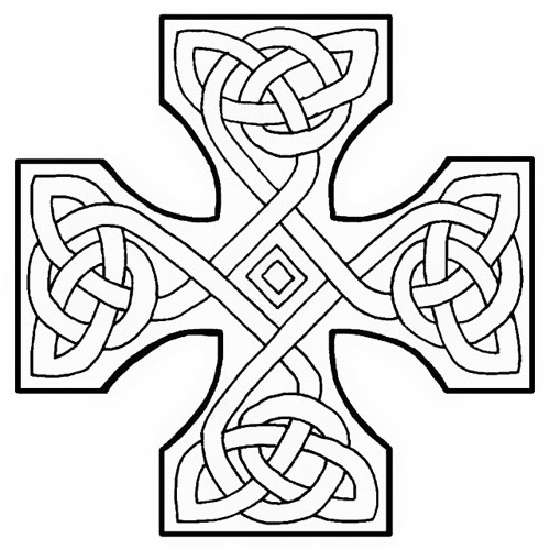 Celtic cross tattoo stencil