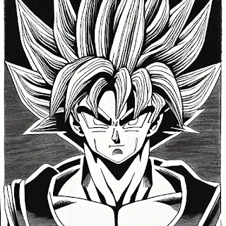 Black Goku Drawing