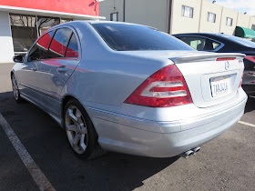 Mercedes Benz paint color change from grey to silver at Almost Everything Auto Body
