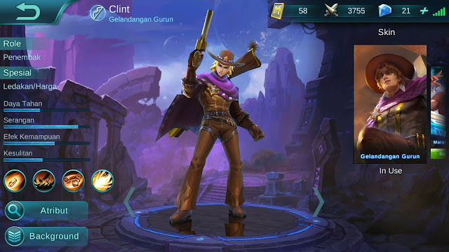 Hero Clint ( Gelandangan Gurun ) High Attack Build/ Set up Gear