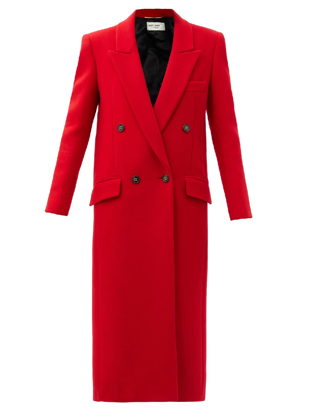 SAINT LAURENT - Longline felted cashmere-blend coat