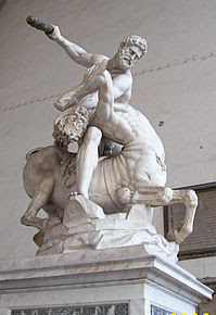 Statue of Hercules killing a centaur.