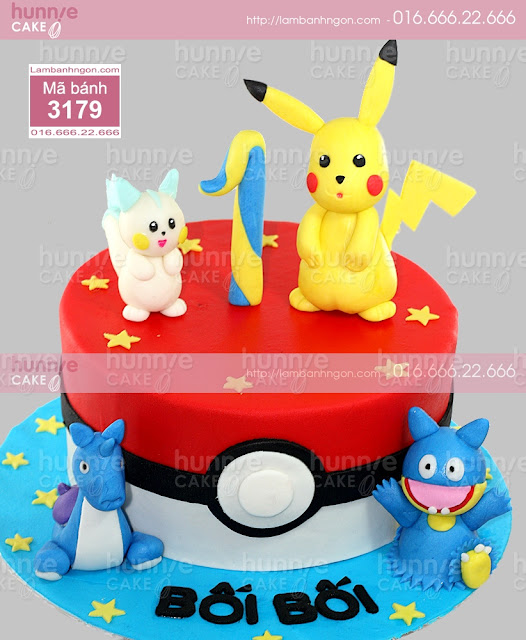 Bánh gato sinh nhật đẹp hình Pikachu trong Game Pokemon