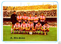 ATLÉTICO DE BILBAO. Temporada 1971-72. Iribar, Saez, Echevarría, Aranguren, Igartua, Larrauri; Arieta II, Guisasola, Uriarte, Rojo II y Rojo I. C. F. BARCELONA 0 🆚 ATLÉTICO DE BILBAO 1. Domingo 14/11/1971, 16:30 horas. Campeonato de Liga de 1ª División, jornada 9. Barcelona, Nou Camp. GOLES: ⚽0-1: 65', Uriarte.