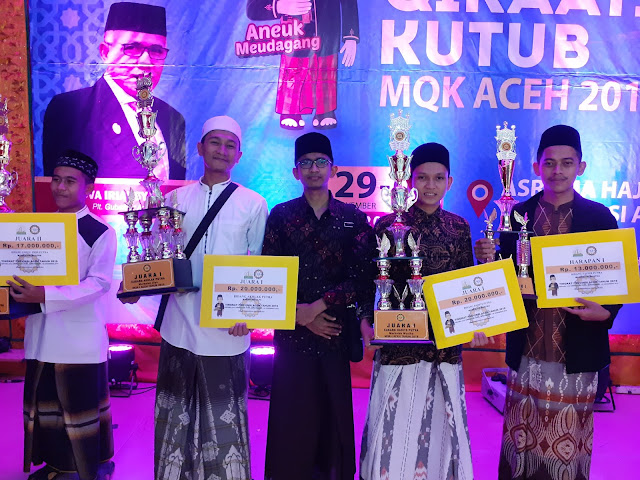 Keempat Santri MUDI Perwakilan Kabupaten Bireuen, Raih Prestasi di MQK Ke I Aceh tahun 2019