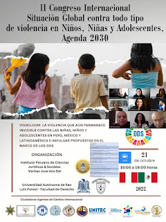 Póster II Congreso Internacional. Situación Global contra todo tipo de violencia en niños, niñas y adolescentes. Agenda 2030