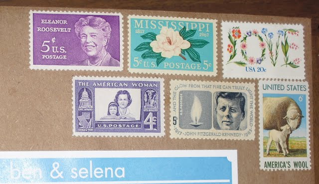 Wedding Wednesday Vintage Stamps Wedding invitations 