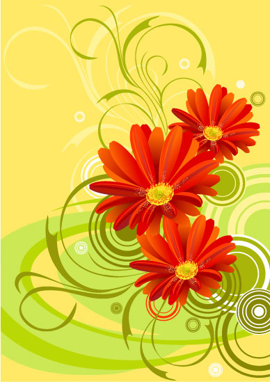 flowers wallpaper. gerbera-flower-ackground-010