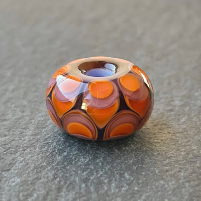 Handmade lampwork glass big hole charm bead by Laura Sparling