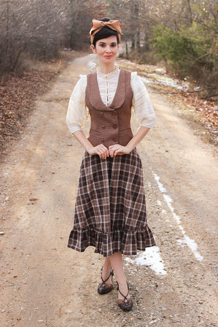 Belle Poque Plaid Skirt and Hounds Tooth Vest