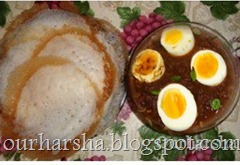 Appam and egg curry 