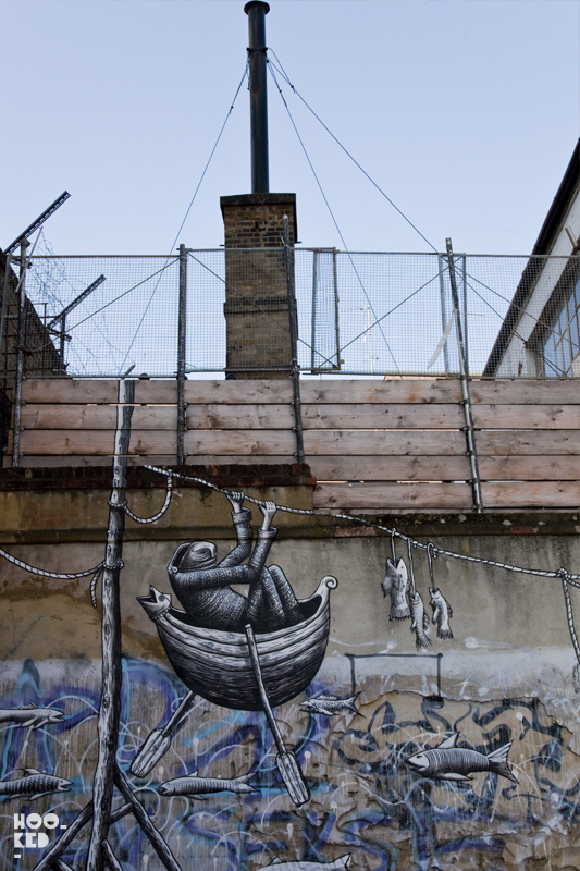 London Street Art Mural by artist Phlegm