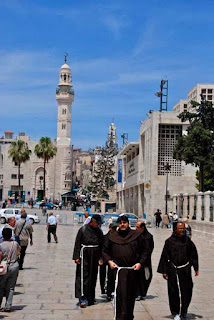 Christian Monks at Manger Square  - Bethlehem, Palestinian Authority (PA)