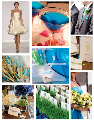 A fun blue and green wedding Don 39t you love it the simplicity the beauty