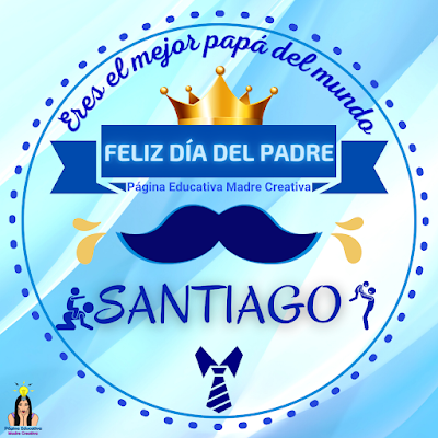 Solapín Nombre Santiago para redes sociales por Día del Padre