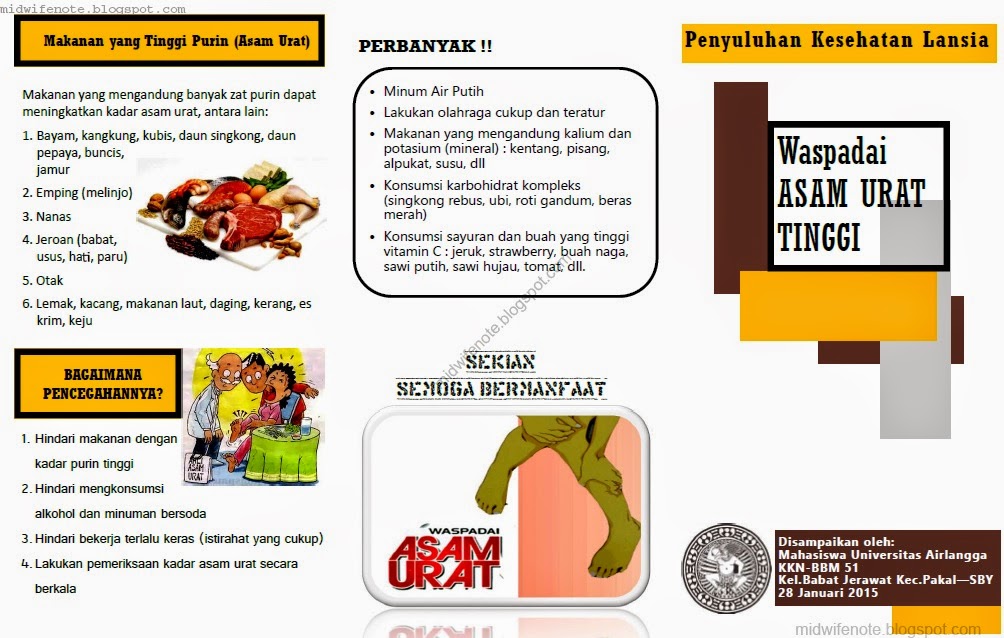 Kumpulan Materi Kebidanan: Leaflet Asam Urat