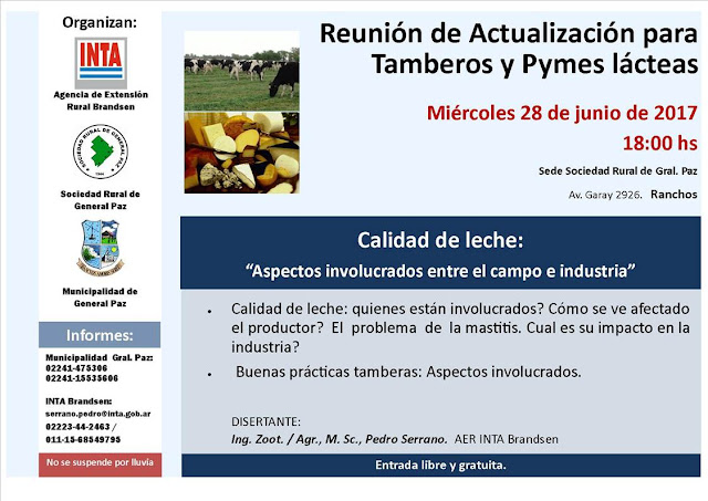 Charla de capacitación para productores tamberos de la región