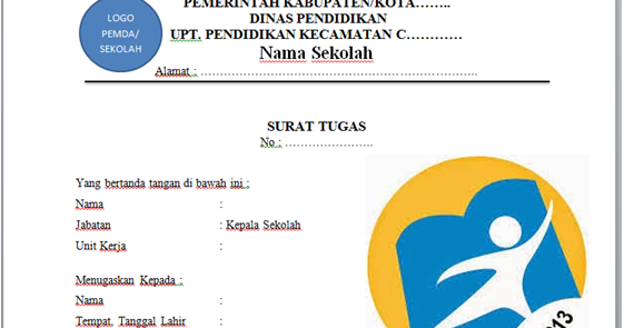 Contoh Surat Tugas Pelatihan Kurikulum 2013 dari Kepala 