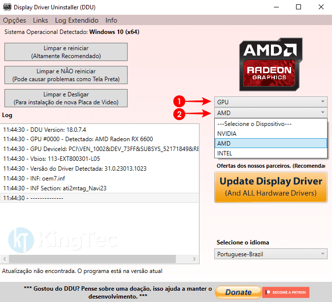 Como desinstalar drivers de placas de vídeo AMD ou NVIDIA com DDU
