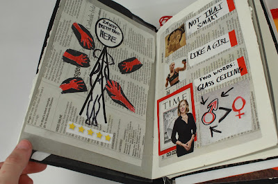 art, art journal, concept development, sexism, collage