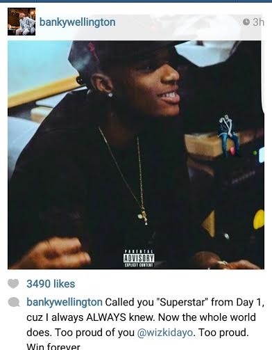 Banky W Hails Wizkid, Calls Him Superstar