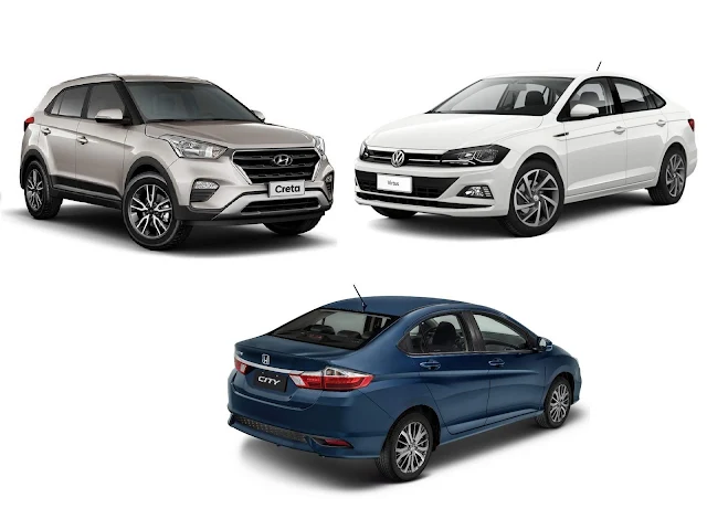 Hyundai Creta x VW Virtus x Honda City