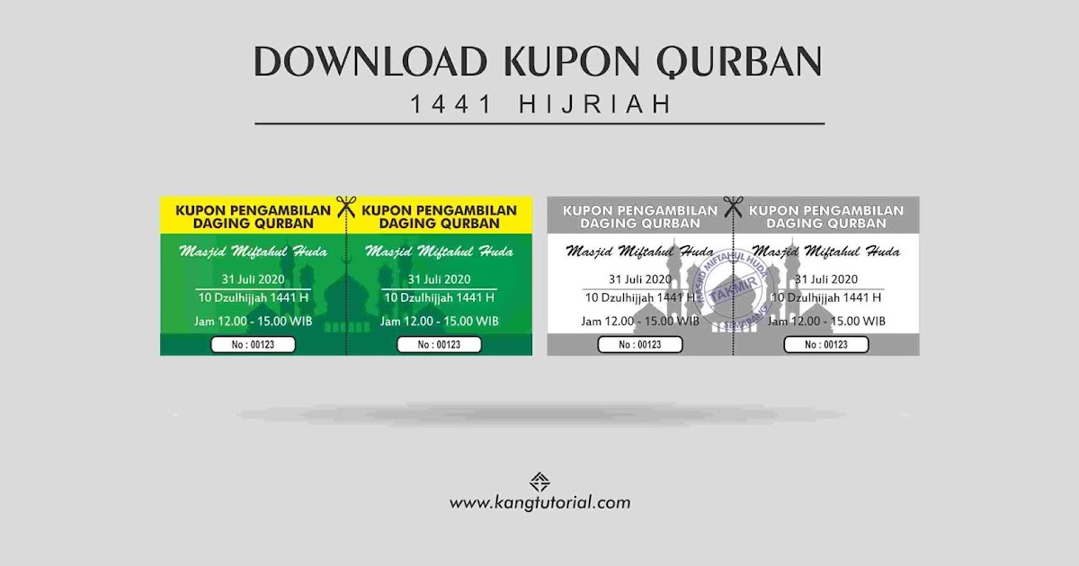 Download Contoh  Desain  Kupon Qurban 1441 H Tahun 2021 