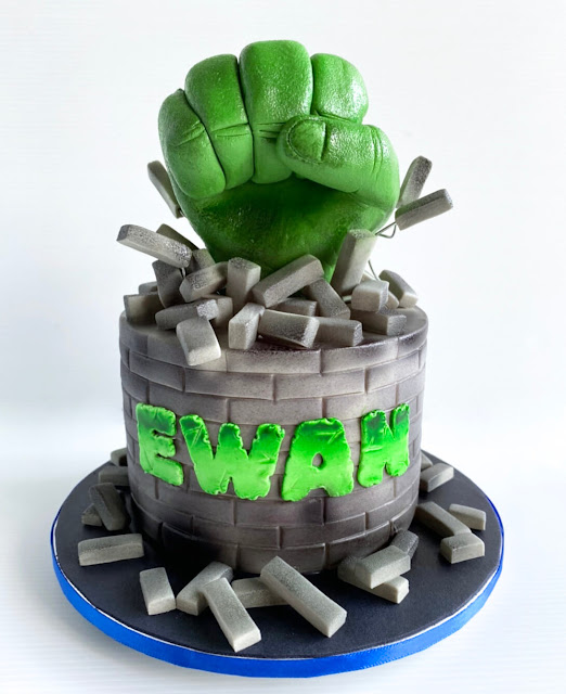 fondant cake hulk hand superhero superheros chucakes