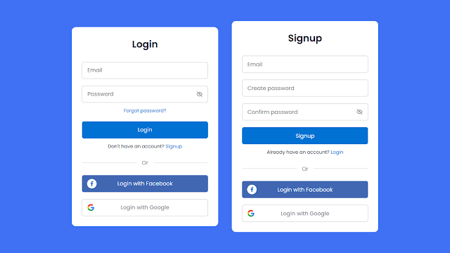 Login & Signup Form in HTML CSS JavaScript