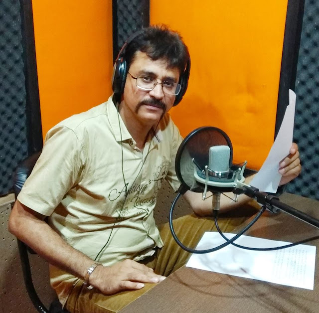 Film Journalist Deepak Dua at a recording session