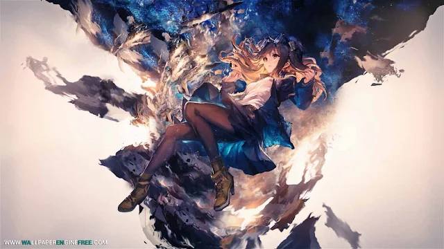 Floating Girl Anime Wallpaper Engine