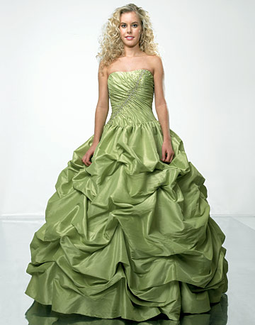 Green Bridal Wedding Gown Dress