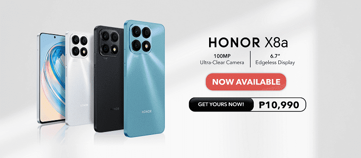 DSLR Smartphone HONOR X8a now available at Php 10,990