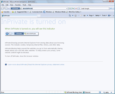 IE 8 Beta 2 In Private