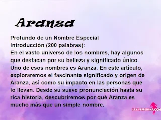 significado del nombre Aranza