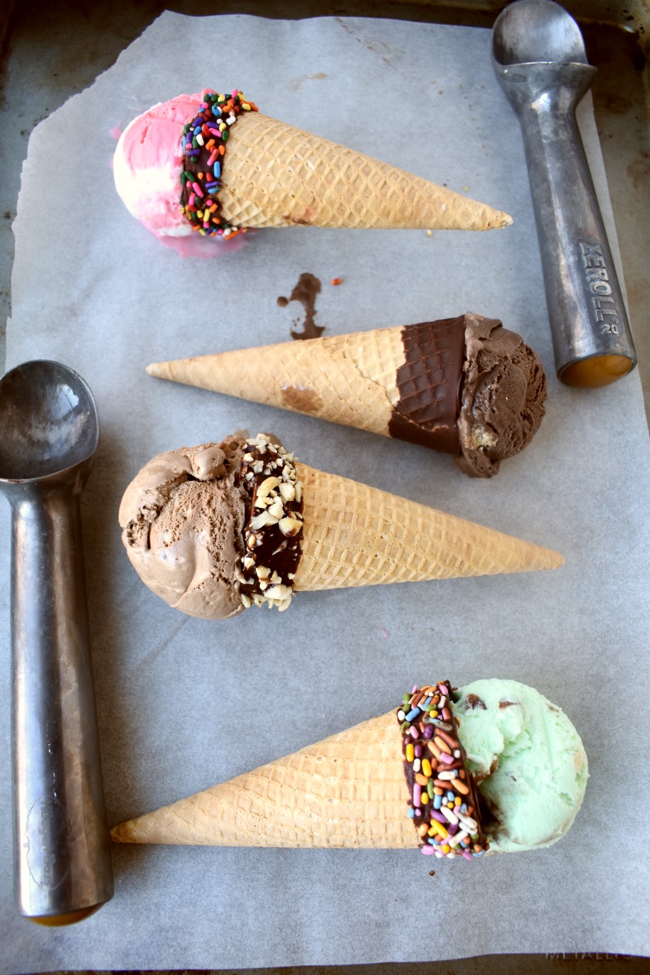 Chocolate Dipped Ice Cream Cones