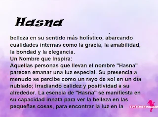 significado del nombre Hasna