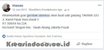 Gerobak Stainless Untuk Jualan Sate Padang Pesanan Takana Juo Jakarta Pusat Tanah Abang