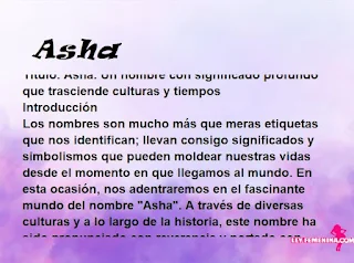 significado del nombre Asha