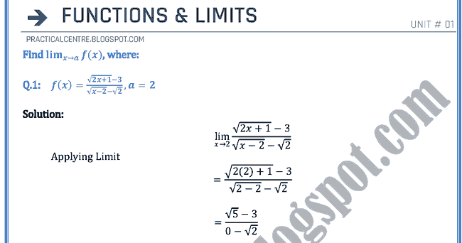 Practical Centre: Exercise # 1.7 - Solved Exercise - Functions & Limits