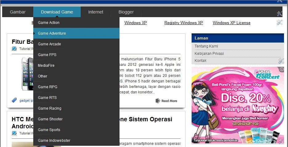 Cara Membuat Menu Dropdown di Blogger - Tutorial Windows 7