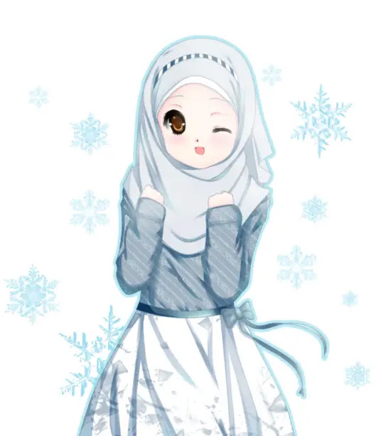 cartoon muslimah cantic gumbar cartoon hijab modern