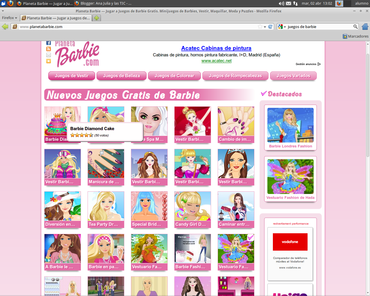 Ana Julia y las TIC: Juegos de Barbie