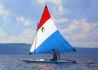 Not my AMF Alcort Minifish sailboat, just one I found on the Internet that looks exactly like mine